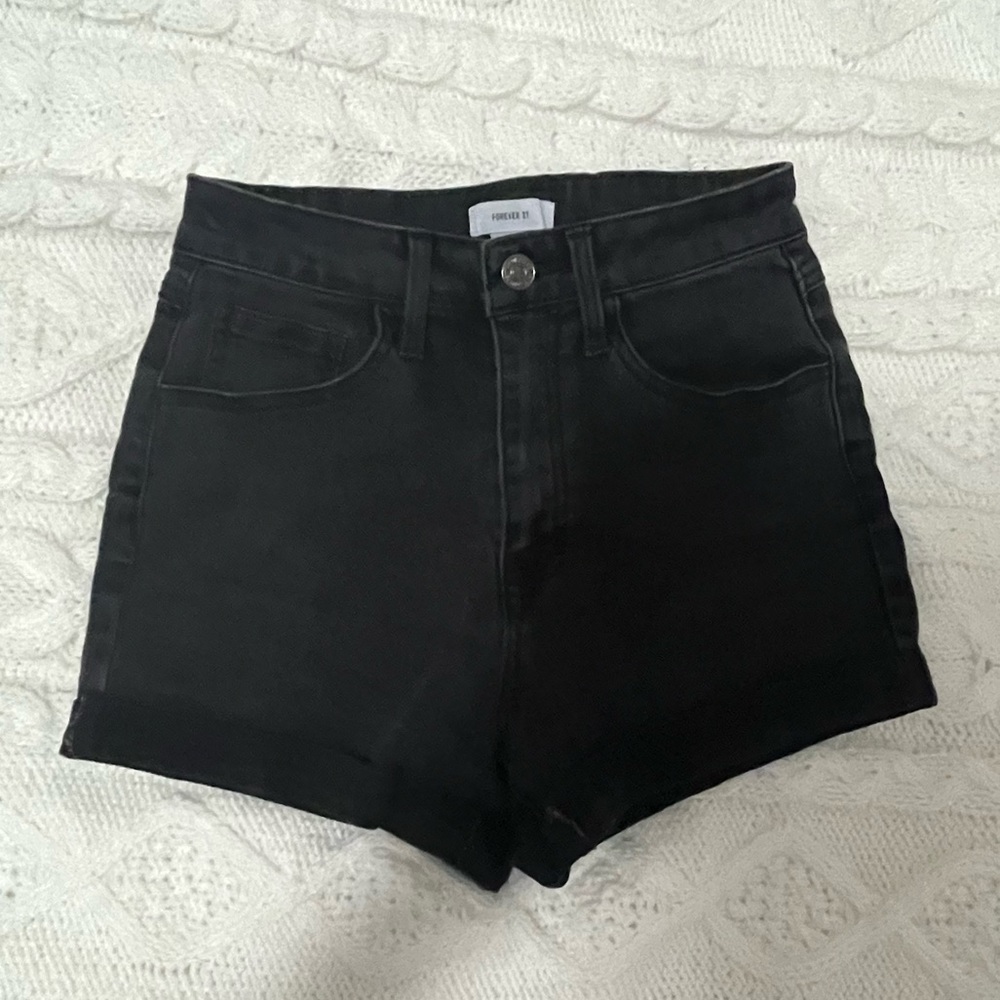 Forever 21 Black Denim Jean Shorts
